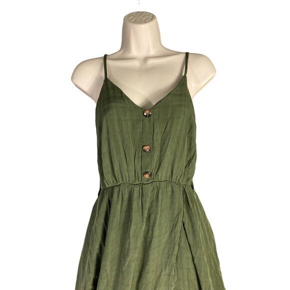 Women's Green Wrap Cami Midi Dress One Size Casual‎ - Picture 1 of 10
